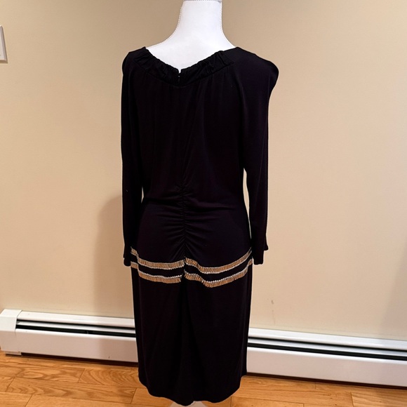 Cache Black Dress with Silver Trim - Picture 6 of 10